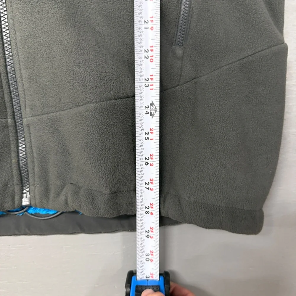 The North Face Fleece Jacket Grey Blue Full Zip Sherpa Lined‎ Mens Large